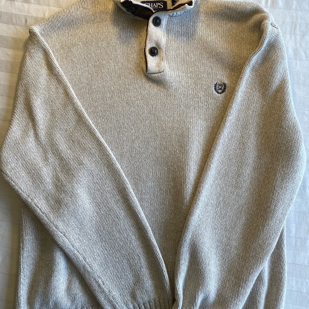 Chaps 3 Button Sweater.  XL/Large.